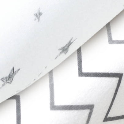 American Baby Company 2 Pack 100% Natural Cotton Fitted Pack and Play Sheets 39" x 27" - Soft & Breathable Pack N Play Sheets for Playard & Mini Crib Mattress, Grey Stars/Zigzag, for Boys & Girls