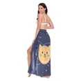thumbnail image 3 of FORMRS Womens Long Sarong Beach Wrap Semi-Sheer Bikini Skirt Bathing Swimsuit Cover Up, Orange Cat Planet, 3 of 7