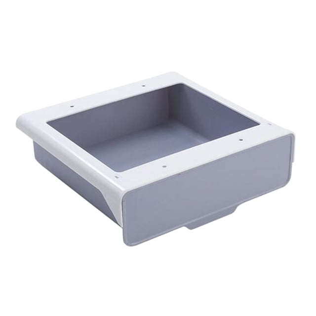 Cateissary Cajón extraíble para debajo del gabinete para especias con cinta autoadhesiva Organizadores de utensilios de cocina Gris blanco S