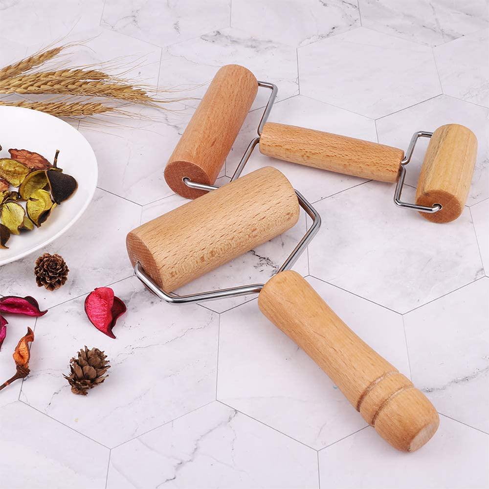 Baking Rolling Pin Dough Roller Rolling Pin Corrugated Wood Pizza, 