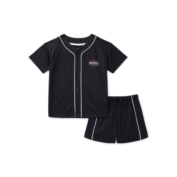 Wonder Nation Boys Jersey Top and Shorts Pajama Set, 2-Piece, Sizes 4-18