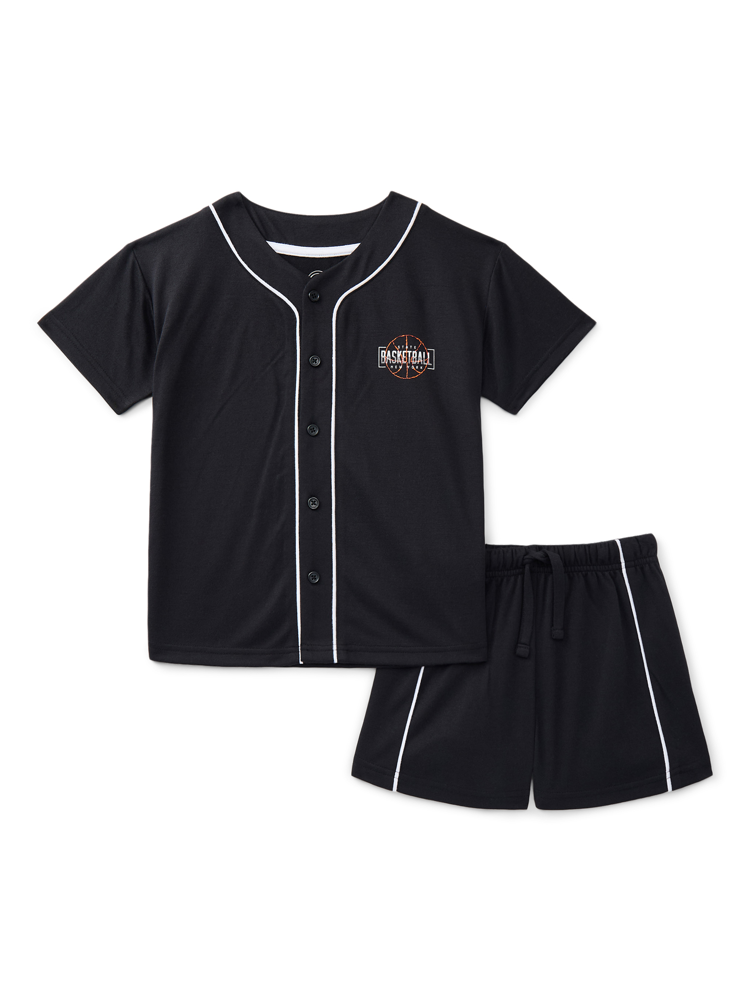 Wonder Nation Boys Jersey Top and Shorts Pajama Set, 2-Piece, Sizes 4-18