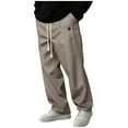 thumbnail image 2 of Ceisia Men's Trendy Solid Color Gift Straight Leg Casual Beach Workwear Trousers with Pockets, 2 of 6