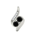 thumbnail image 3 of Mauli Jewels Engagement Necklace for Women 0.25 Carat Antique Two Stone Black Diamond Pendant 4 prongs 14K White Gold With 18'' Chain|Silver Chain, 3 of 7