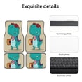 thumbnail image 5 of Salouo Cool Dino Playing Skateboard for Car Floor Mat Set of 4–Car Carpet Mats - Car Mats with Anti-Slip Backing & Driver Heel Pad Universal Fit for Cars, Trucks, SUVs, and Vans, 5 of 6