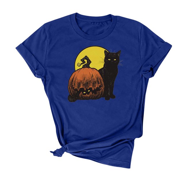 Camiseta holgada de manga corta con estampado de mueca Retro de Halloween para hombre y mujer Pompotops hfajkhk140282