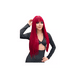 thumbnail image 1 of Peluca Roja Larga Flequillo Lacio Para Mujer Dama Cosplay, 1 of 3