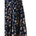 thumbnail image 6 of INSPIRE CHIC Women's Floral Skirt Elastic High Waist Ankle Length Chiffon A-Line Skirt XL Navy Blue, 6 of 7