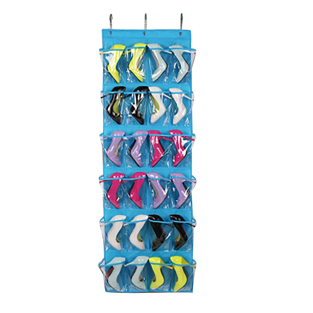 24 Pockets Over The Door Shoe Organizer Hanging Shoe Rack Nonwoven