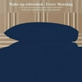 thumbnail image 3 of 100% Pure Egyptian Cotton 800 Thread Count Sheet Set, 4 Pc Set, Sateen Weave, Hotel Collection Soft Luxury Bedding, Fits Upto 21" Inch Deep Pocket (Navy Blue Stripe, Twin-XL Size), 3 of 5