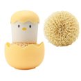 thumbnail image 1 of Egg Shape Kitchen Cleaning Brush Dish Washing Fiber Ball with Handle Durable Cookware Cleaning Tool Convenient to Use Good Kitchen Gadget for Plate Bowl Pot Pans Cleaning bearable, 1 of 11