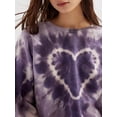 thumbnail image 6 of Arvbitana Women Juniors Loose Crewneck Pullover Tops Long Sleeve Heart Tie Dye Print Sweatshirt Spring Autumn Casual Clothes, 6 of 6