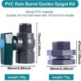 Garden Rain Barrel Diverter Kit, Bucket Faucet 3/4 Pvc Fitting Ball