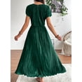 thumbnail image 5 of NAYTOAO Women's Pleated Lined Maxi Dress Flutter Sleeve Front Slit Cocktail Wedding Guest Dress, 5 of 7