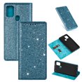 thumbnail image 1 of Galaxy A21s Case, Allytech PU Leather Glitter Bling Desgin Slim Fit Kickstand Folio Flip Cover Credit Cards Slots Shockproof Wallet Case Cover for Samsung Galaxy A21s, Skyblue, 1 of 5