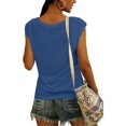thumbnail image 3 of Women Cap Sleeve Blouses Rose Graphic Tees T-Shirt Casual V Neck Tank Tops Loose Fit Summer Basic Shirts, 3 of 3