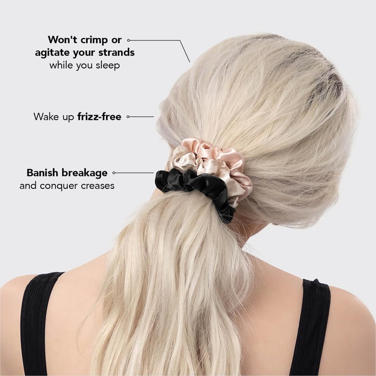Kitsch, Satin Hair Scrunchies, 5 Pack, Thick Ponytail Holder  display picture 3