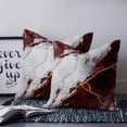 thumbnail image 2 of 24x24 Pillow Covers Set of 2, Marble Red Throw Pillow Covers Decorative Couch Cushion Case, Modern Abstract Gold White Brick Stone Motif Microfiber Square Pillowcases for Bedroom Car Living Room, 2 of 7