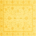 thumbnail image 1 of Ahgly Company Machine Washable Indoor Square Oriental Yellow Traditional Area Rugs, 4' Square, 1 of 4