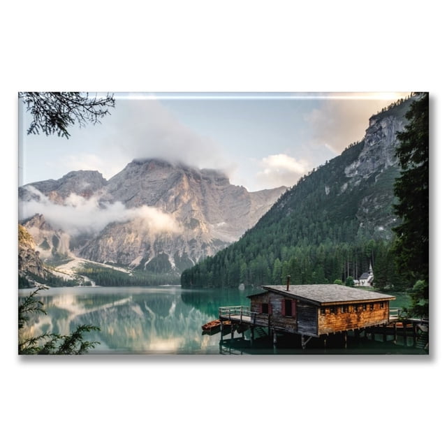 Cuadro Canva Pixtreats listo para Colgar tipo galería Cabaña en el Lago 40X60 cm