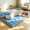 Blue, variant on Japanese Floor Mattress Topper, Futon Mattress Topper, Tatami Mat, Sleeping Pad, Foldable Roll-Up Mat for Adults in Dormitories, Four Corner Tie Strap Design
