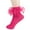 Hot Pink, variant on Low Cut Socks Boy Girls Ruffle Ankle Socks Cotton Double Lace Cuff Sock for Kids Cute Tube Dress Socks Youth Football Socks Red 8-10Y