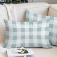thumbnail image 2 of Aqua Plaid Pillow Covers 16"x24", Spring Summer Farmhouse Buffalo Checkered Soft Brushed Microfiber Breathable Throw Pillow Covers, Pillowcase with Zipper for Couch Sofa Bedroom Living Room, 2 of 9
