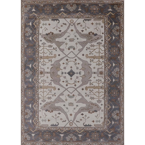 Ahgly Company Machine Washable Indoor Rectangle Industrial Modern Rosy Brown Pink Area Rugs, 7' x 10'