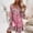 Hot Pink, variant on Babysbule Dresses For Women Stylish Casual Floral Print Bohemian V-neck Loose Long Sleeve Flare Sleeve Mini Dress