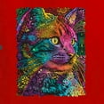 thumbnail image 2 of Colorful Cat Portrait | Cat Lover Owner | Dean Russo Art Animal Lover Womens Slim Fit Junior Tee, Red, M, 2 of 5