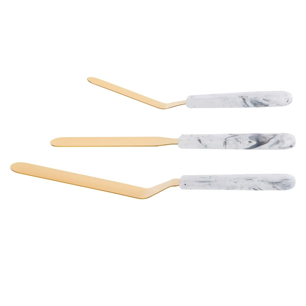Cake Decorating Spatula Set, 3pcs Stainless Steel Flat and Offset