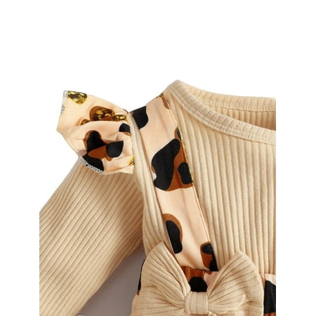 

Leopard Print Round Neck Tee Long Sleeve Apricot Baby Jumpsuits (Baby s)