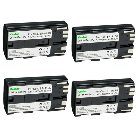Kastar BP-915G Battery 4-Pack Replacement for Canon Optura, Optura Pi, Ultura, Vistura, UC-V10 UC-V10Hi, UC-V20, UC-V30, UC-V100, UC-V200, UC-V300, UC-X1 UC-X1Hi, UC-X2 UC-X2Hi, UC-X30 UC-X30Hi Camera