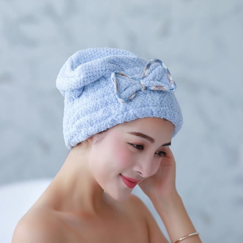 Bathroom Accessories Microfiber Bath Towel Shower Hat Hair Towel Hat Cap b 