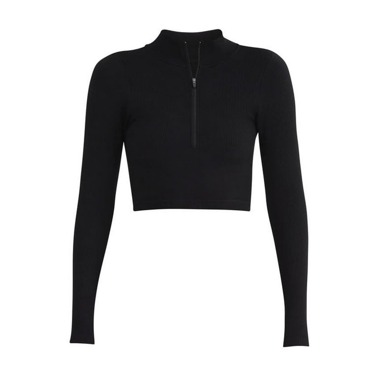 No Boundaries Seamless Half Zip Mock Neck Top and Leggings Set, 2-Piece, Women's