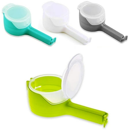 

4 Pack Food Storage Bag Sealing Clips with Pour Spouts Chip Bag Clips Great for Kitchen Food Storage and Organization