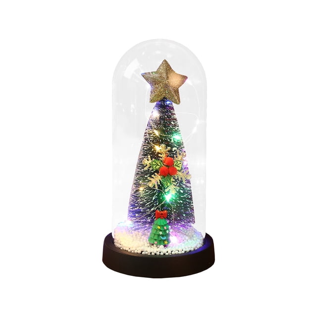 Decoraciones de Árbol de Navidad Mini Cubierta de Vidrio de Árbol de Navidad Decoración de Árbol de Navidad Decoración de Escritorio Decoración de Árbol de Navidad