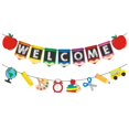 thumbnail image 1 of 2pcs Back To School Season Curtains Welcome Banners Flags Wall Hanging Signs, 1 of 11