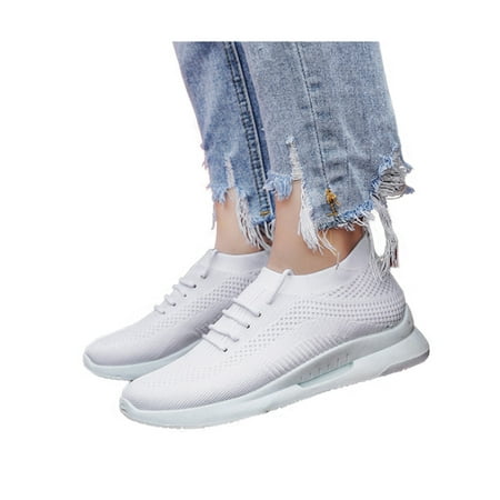 Women's Hollow Lace Up Sneakers Jogging Breathable Sport Mesh Shoes