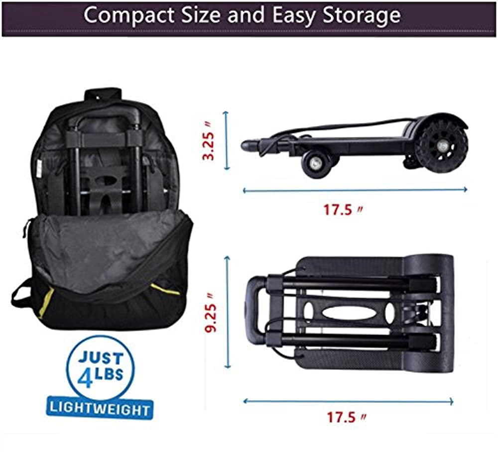 Dolly Cart Foldable with Wheels,Heavy Duty Folding Hand Truck Solid Construction Compact and Lightweight for Luggage,Personal,Travel,Auto,Moving & Office Use 