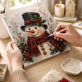 thumbnail image 4 of Christmas Snowman Diamond Art Kit, DIY Pearl Painting Kit 11.8 x 11.8 Inch Holiday Design, Sparkling Diamond Painting Kit for Adults, Creative Bead Art Craft Project for Christmas Home Decor Wall Art, 4 of 6