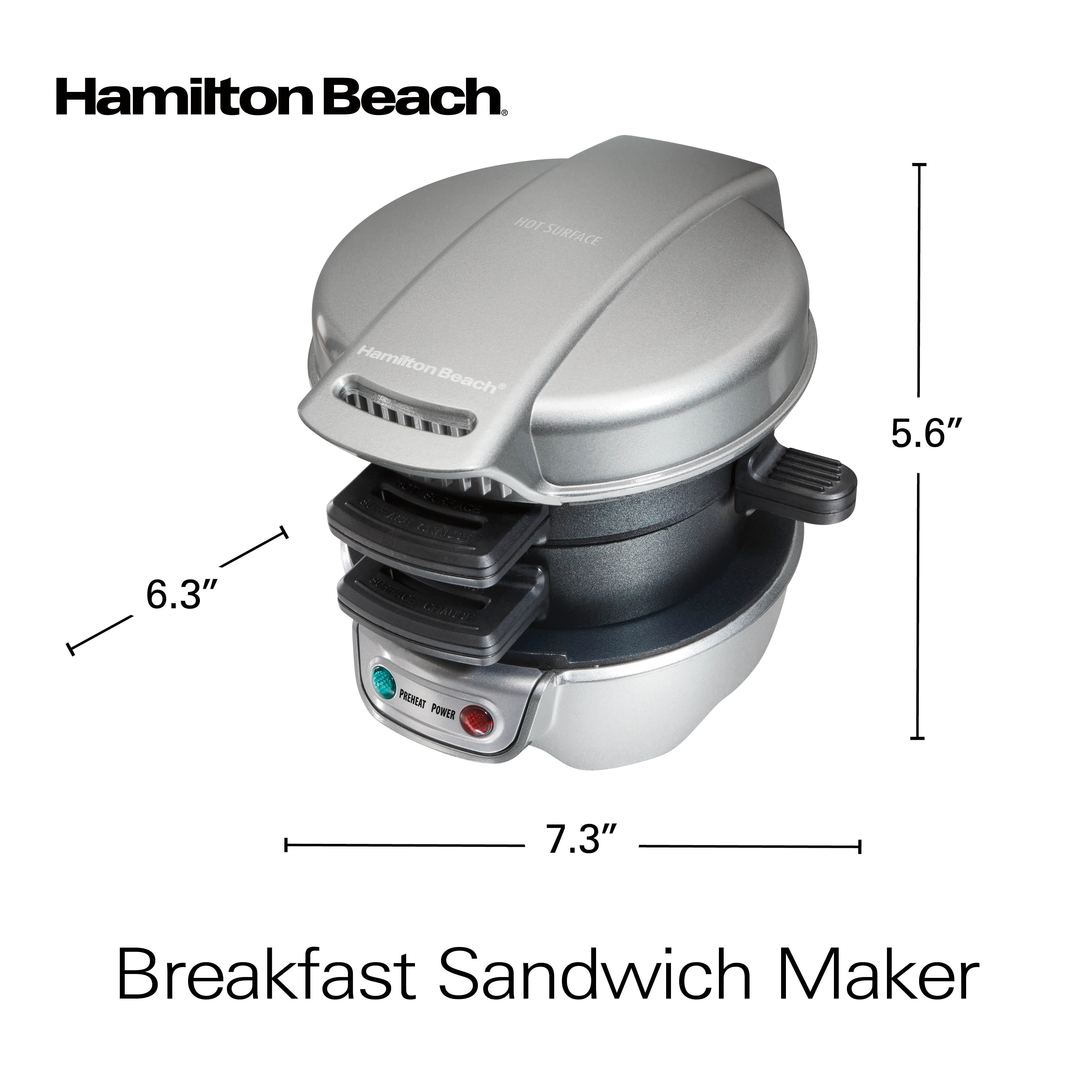 Hamilton Beach Breakfast Sandwich Maker, Black (25477) - Jolinne