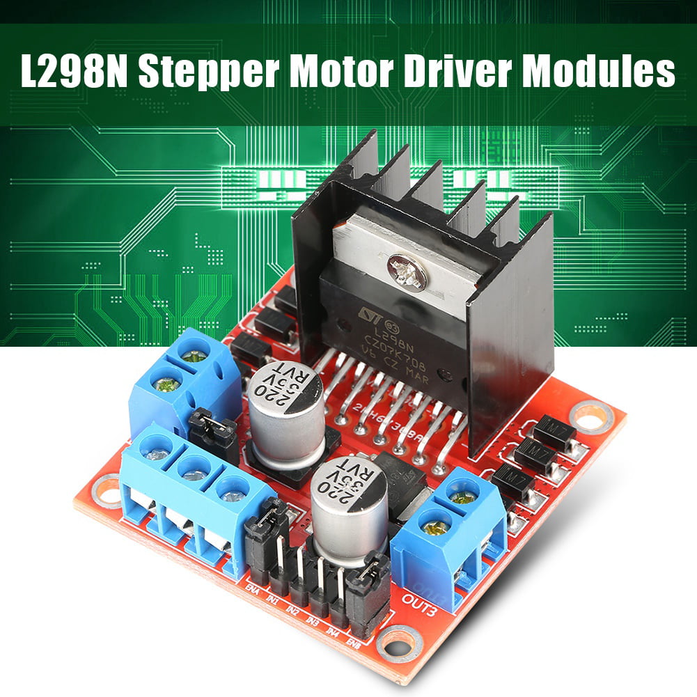 1Pc L298N 5V to 35V with Heat Sink Convenient to Use Dual-Channel Stepper Motor Driving Module H Bridge Motor Driver for Driving Stepping Motor