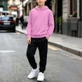 thumbnail image 5 of BXJX Boys Outfit Sets, School Long Sleeve 2 Piece Running Hoodies and Joggers Sets with Pockets Pink Size 9-10 T, 5 of 6
