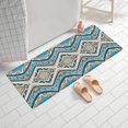 thumbnail image 2 of Blue and Orange Floral Boho Pattern Bathroom Rugs Mat,Non Slip Microfiber Bathroom Rug,Rubber Backing,Soft Bathroom Mats for Bathroom Floor,Tub and Shower,60x24in(150x60cm), 2 of 4