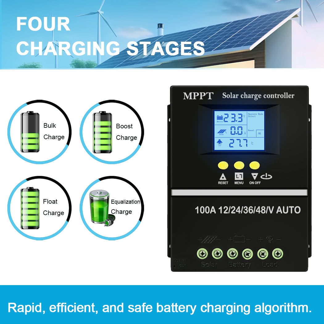 Y&H 100A MPPT Solar Panel Charger, 12V-48V, LCD, Dual USB Y&H 100A MPPT Solar Panel Charger, 12V-48V, LCD, Dual USB