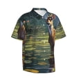 thumbnail image 2 of Daiia Peaceful Deer Lily Pond Hawaiian Shirt for Men Gentle Cotton Regular Short Sleeve Casual-XX-Large, 2 of 9