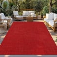 thumbnail image 2 of Red Burlap Texture Outdoor Rug 6x9 Ft - Reversible Patio Rug Outdoor Camping Rugs, Farmhouse Vintage Red Washable Indoor Outdoor Area Rugs, Non-Slip Outdoor Carpet Runner for Deck/Porch, 2 of 8