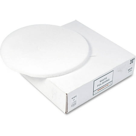 Boardwalk White Standard Floor Pads, 20", 5 count