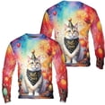 thumbnail image 3 of Hello 2025 Manx Celebrates Happy New Year Firework Balloon All Over Print 3D Sweatshirt Unisex Merch Cat Lover Kitten Owner Gifts - 02024, 3 of 6